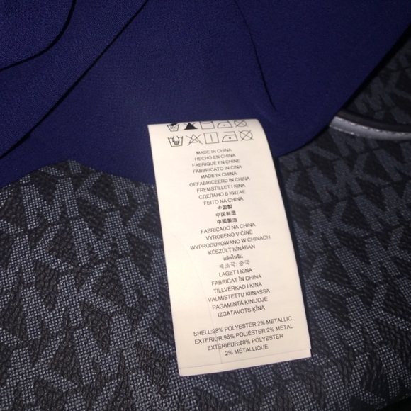 MICHAEL KORS navy BLUE sparkly long sleeve DRESS - Picture 7 of 8